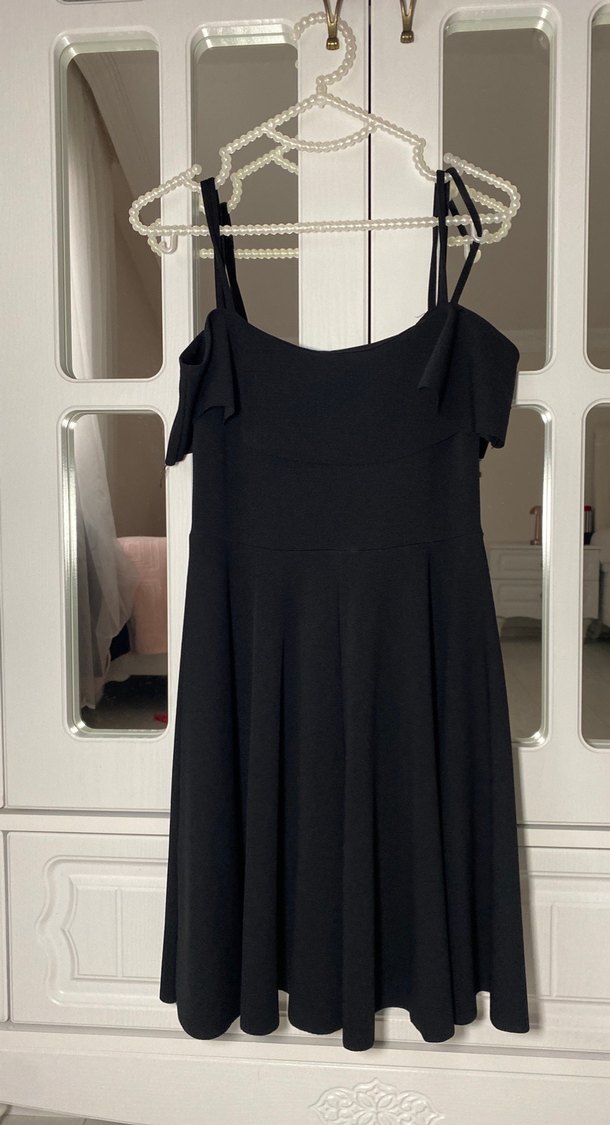 Siyah Midi Elbise - Görsel 4