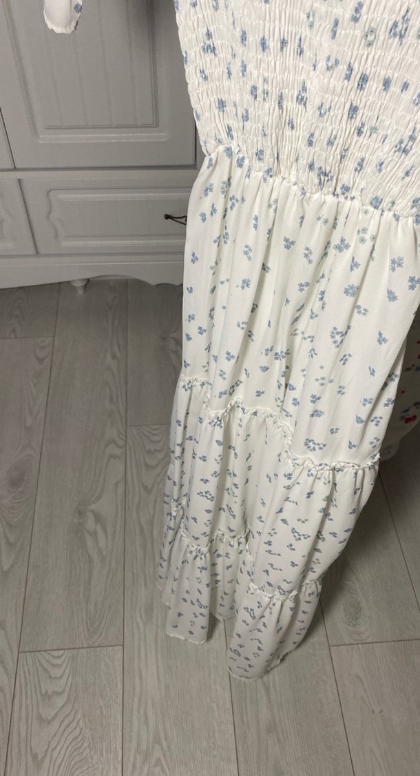 Beyaz Bohem Uzun Elbise - Görsel 3