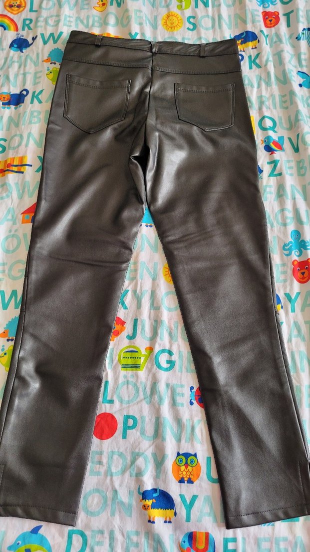 Kadın Siyah Deri Pantolon - Görsel 4