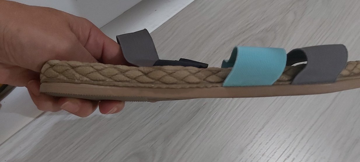 Çok Renkli Gri Bantlı Sandalet - Görsel 4