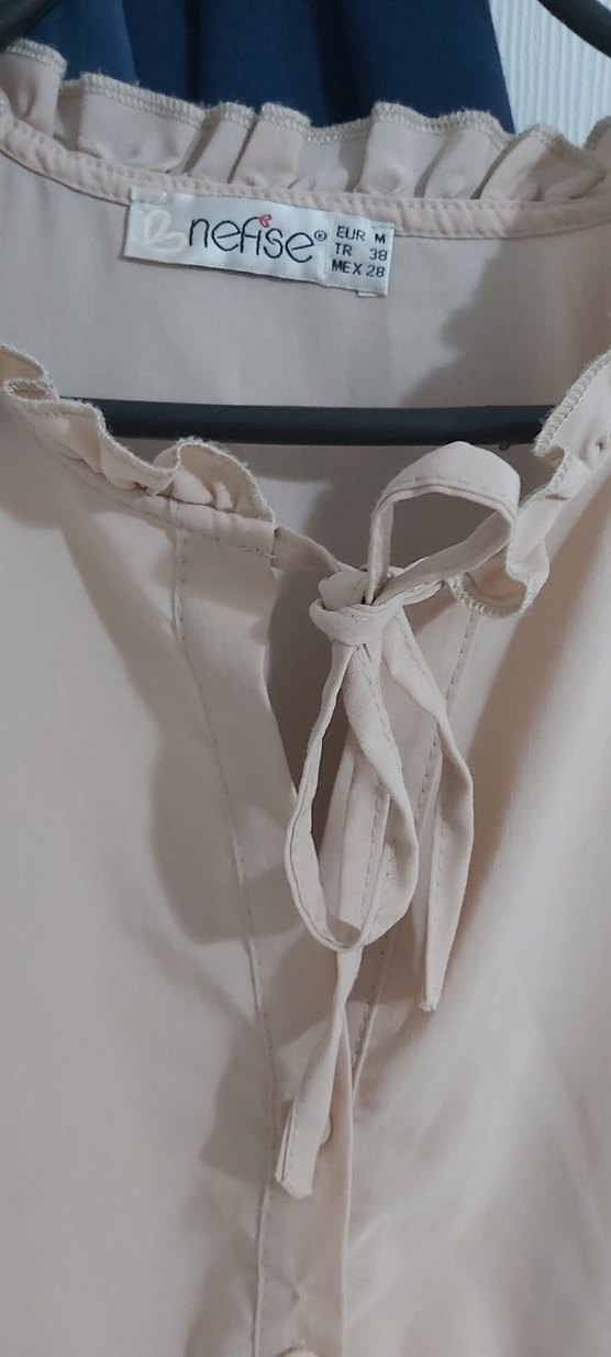 Bej Midi Keten Kadın Elbise - Görsel 3