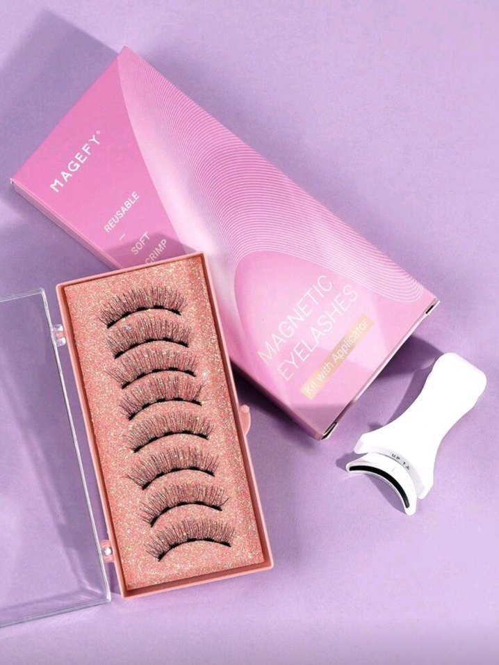 Mıknatıslı Bej Takma Kirpik Seti - Görsel 3