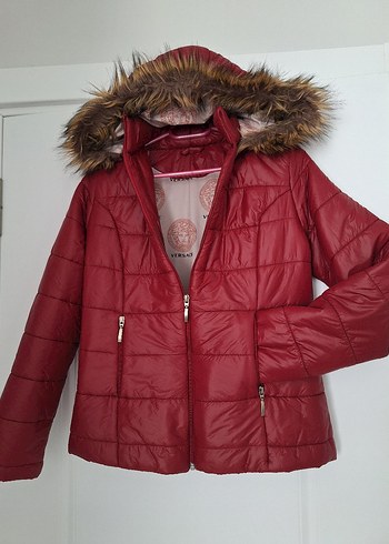 Bordo Kürklü Kadın Kışlık Mont - Görsel 3