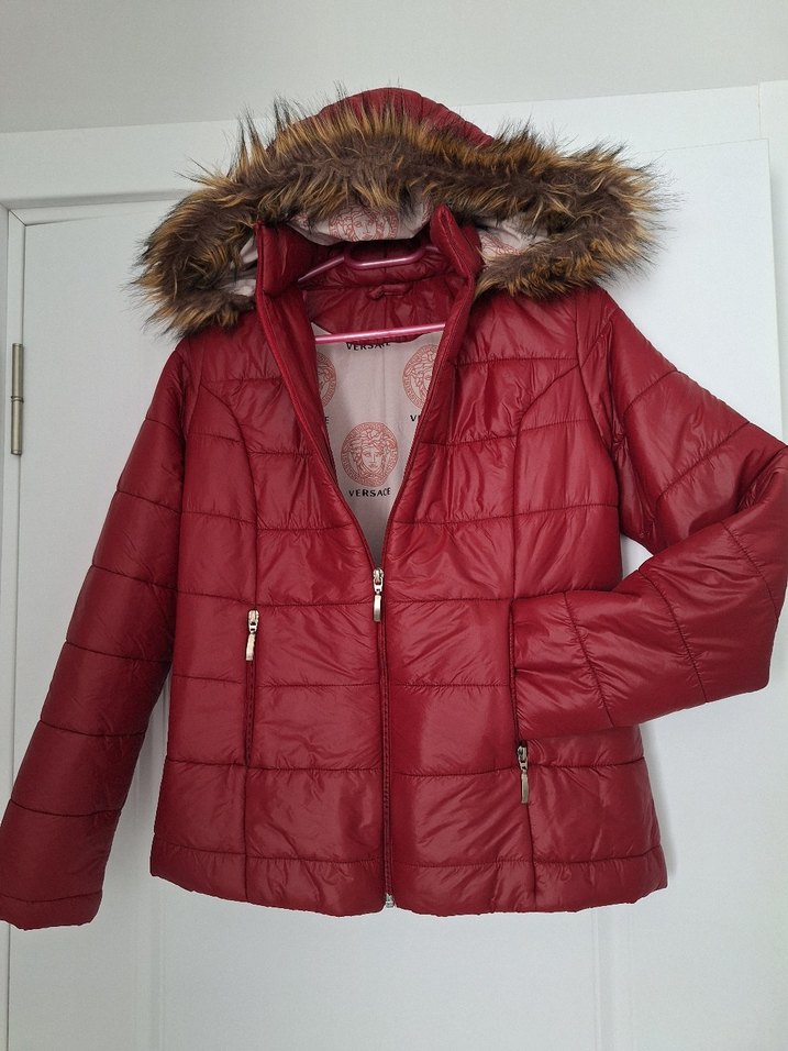 Bordo Kürklü Kadın Kışlık Mont - Görsel 3