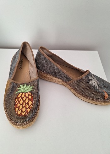 Boncuklu Nakışlı Bohem Hasır Taban  Espadril - Görsel 4