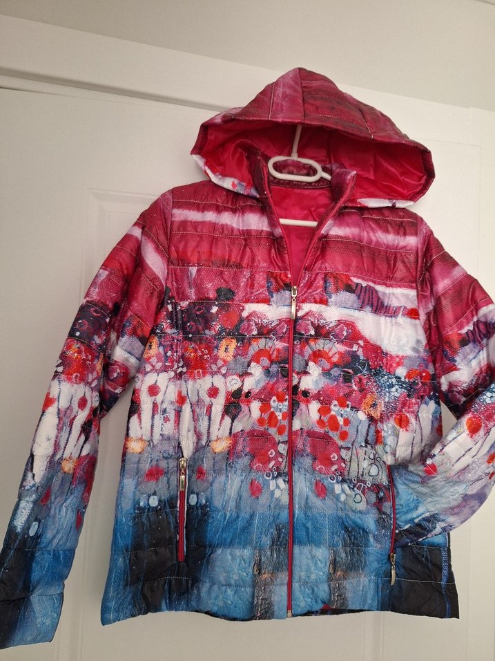 Kadın Renkli Kapüşonlu Kısa Ceket - Görsel 2