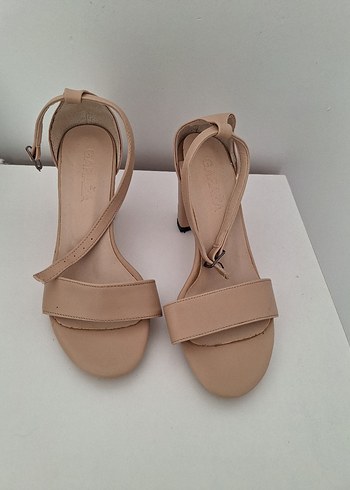 Bej Kadın Topuklu Sandalet - Görsel 2