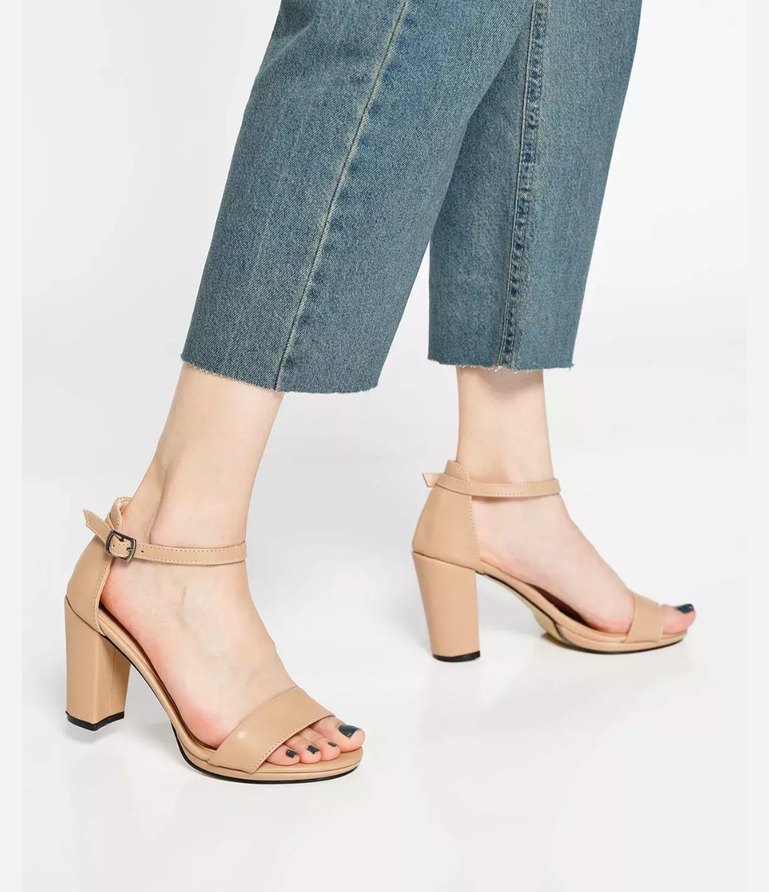 Bej Kadın Topuklu Sandalet - Görsel 3