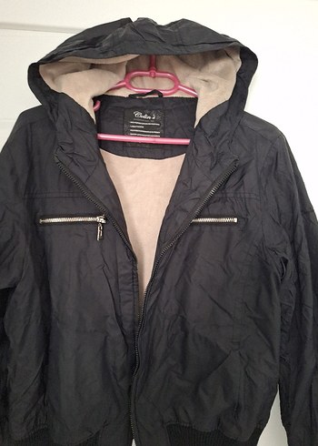 Kapüşonlu Siyah Fermuarlı Kadın Ceket - Görsel 2