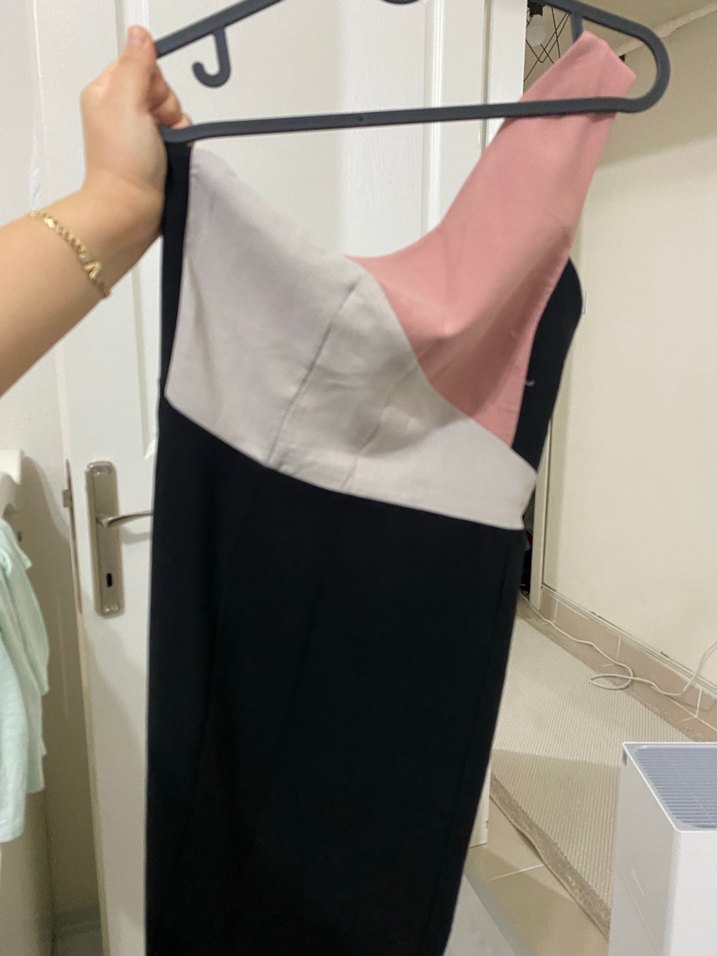 Siyah Drapeli Uzun Abiye Elbise - Görsel 2