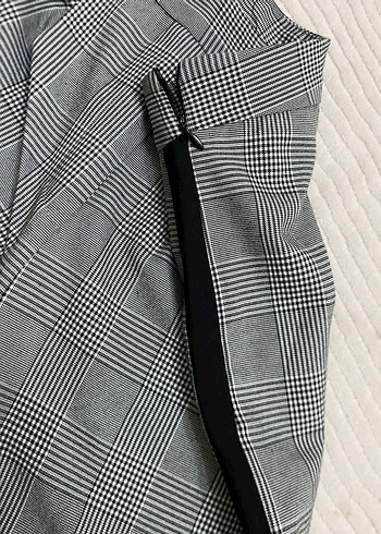 Gri Ekose Pilili Kadın Kumaş Pantolon - Görsel 4