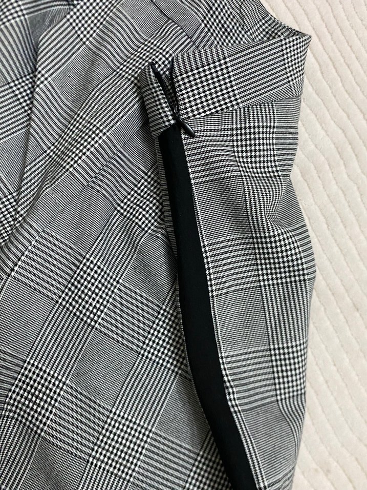 Gri Ekose Pilili Kadın Kumaş Pantolon - Görsel 4