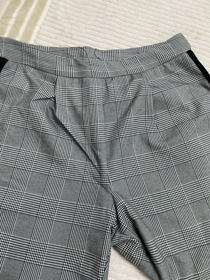 Gri Ekose Pilili Kadın Kumaş Pantolon - Görsel 5