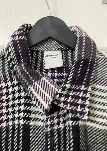 Mor Ekose Desenli Erkek Gömlek - Görsel 2