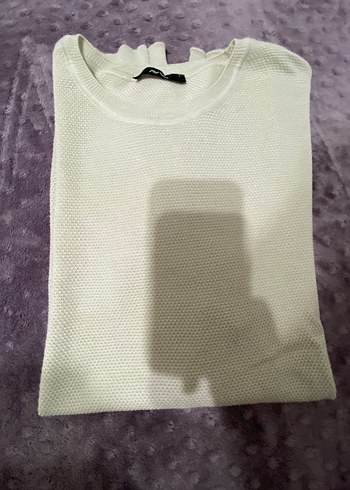 Bej Erkek Pamuklu Örgü Basic Kazak - Görsel 2