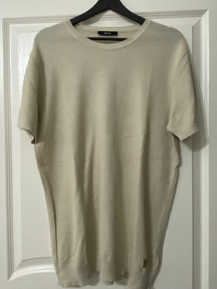 Bej Erkek Pamuklu Örgü Basic Kazak - Görsel 3