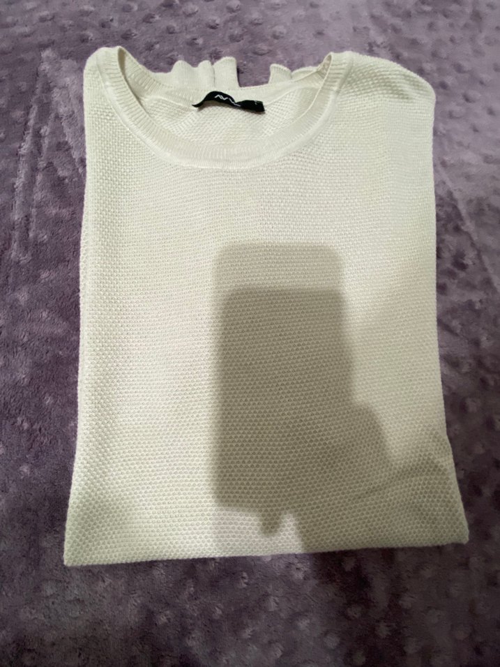 Bej Erkek Pamuklu Örgü Basic Kazak - Görsel 2