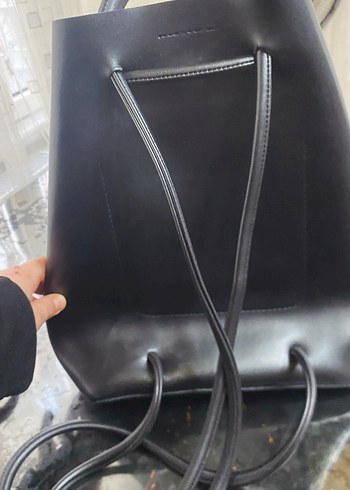 Siyah Deri Püsküllü Kadın Çanta - Görsel 3