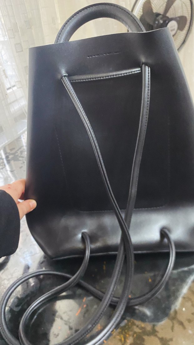 Siyah Deri Püsküllü Kadın Çanta - Görsel 3
