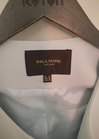 Paulmark Düğmeli Beyaz Kadın Blazer Ceket