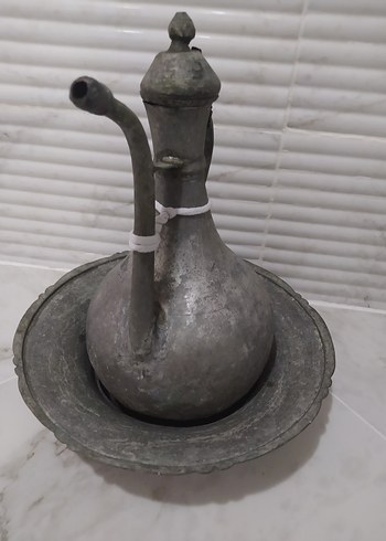 antika bakır ibrik ve lenger - Görsel 7