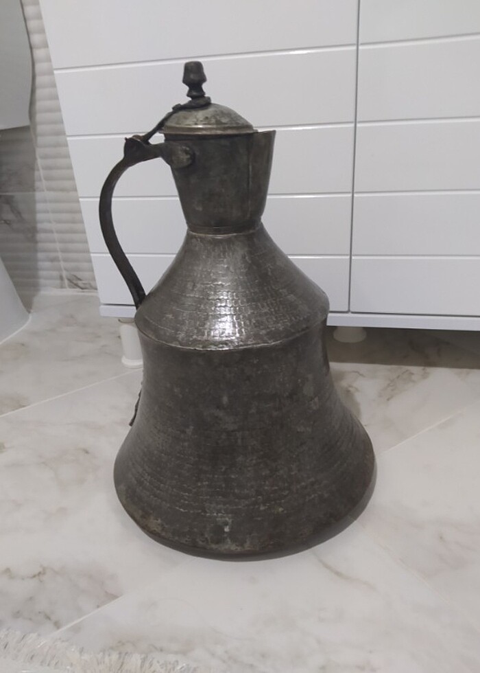 Büyük boy Osmanlı bakır güğüm - Görsel 4