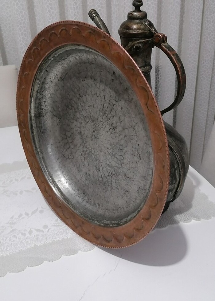 Antika bakır ibrik ve tepsi - Görsel 3