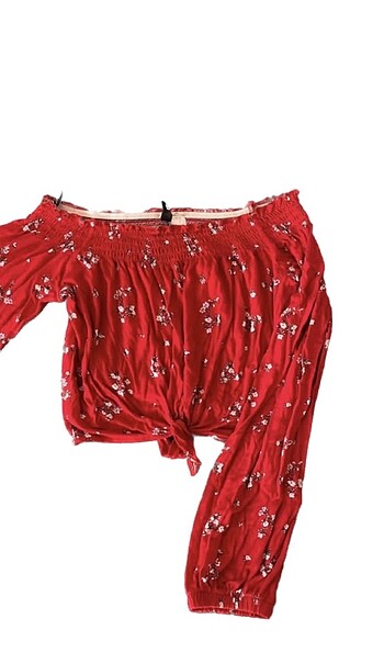 h&m omzu acık bagcık detaylı crop