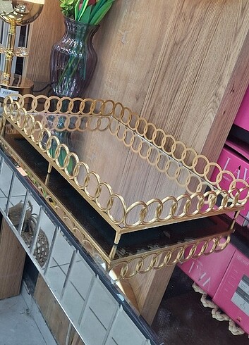 Beden Renk Gold aynalı tepsi