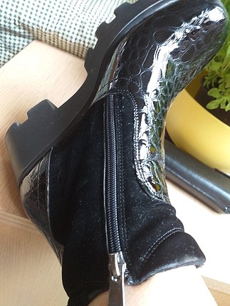Siyah boot.suet ve suni deri