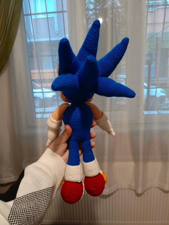Sonic Renkli Mavi Örgü Oyuncak - Görsel 3