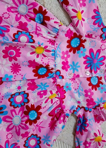 Renkli Çiçekli Kız Çocuk Elbisesi - Görsel 4