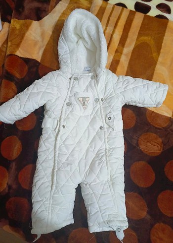 Beyaz Kürklü Bebek Kış Tulumu - Görsel 2