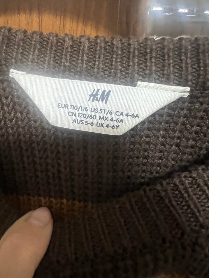 Erkek Çocuk Çizgili Koyu Kahverengi Kazak - Görsel 2