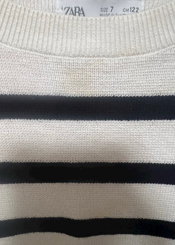 Zara Trendy Çizgili Beyaz erkek cocuk Triko Kazak