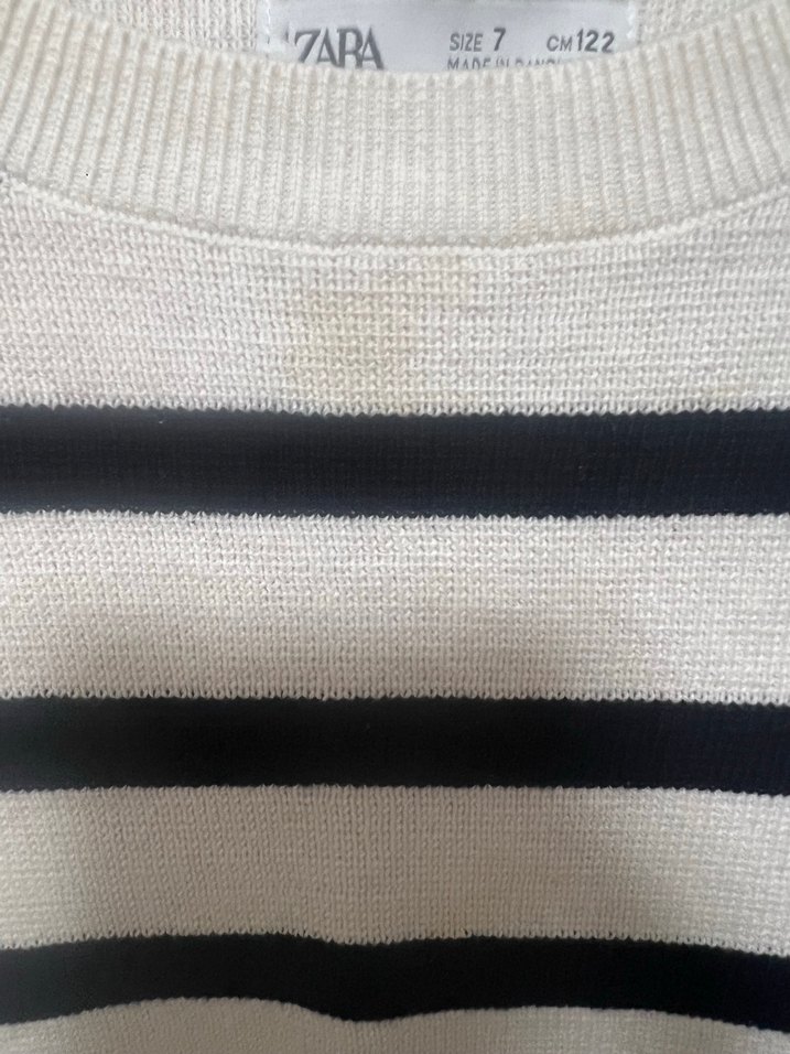 Trendy Çizgili Beyaz erkek cocuk Triko Kazak - Görsel 2