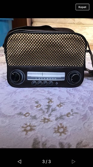 Vintage Love Radyo görünümlü vintage çanta