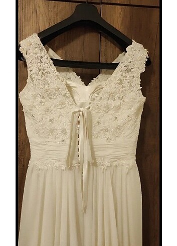 Balık model beyaz elbise gelinlik - Görsel 3