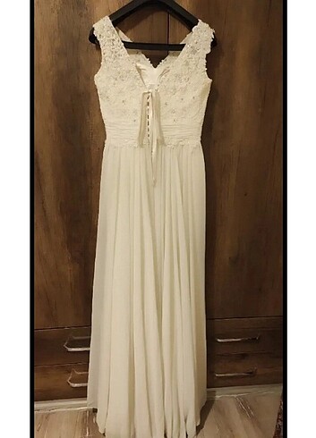 Balık model beyaz elbise gelinlik - Görsel 2