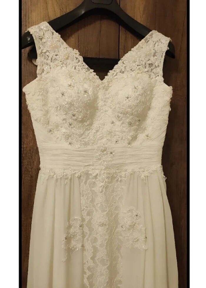 Balık model beyaz elbise gelinlik - Görsel 4