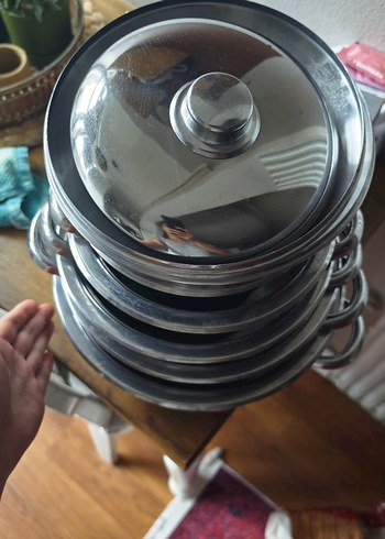 Gri Paslanmaz Çelik Tencere Seti satildi - Görsel 2