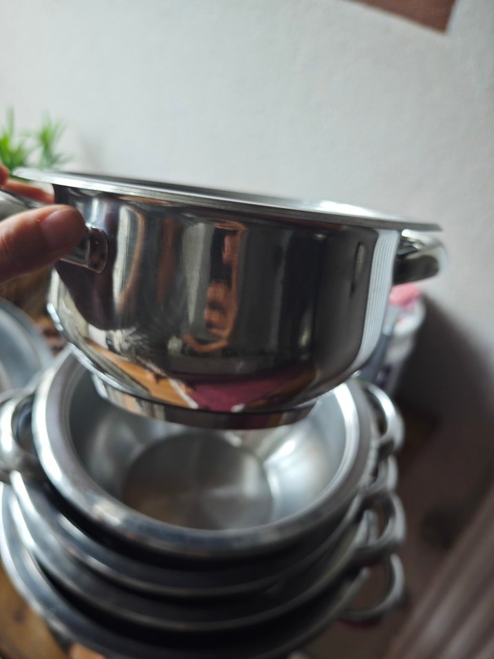 Gri Paslanmaz Çelik Tencere Seti satildi - Görsel 3