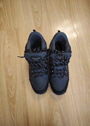 Gri Bağcıklı Erkek Biker Bot yeni scooter - Görsel 3