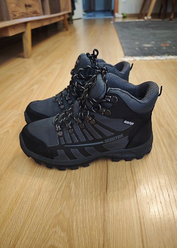 Gri Bağcıklı Erkek Biker Bot yeni scooter - Görsel 2