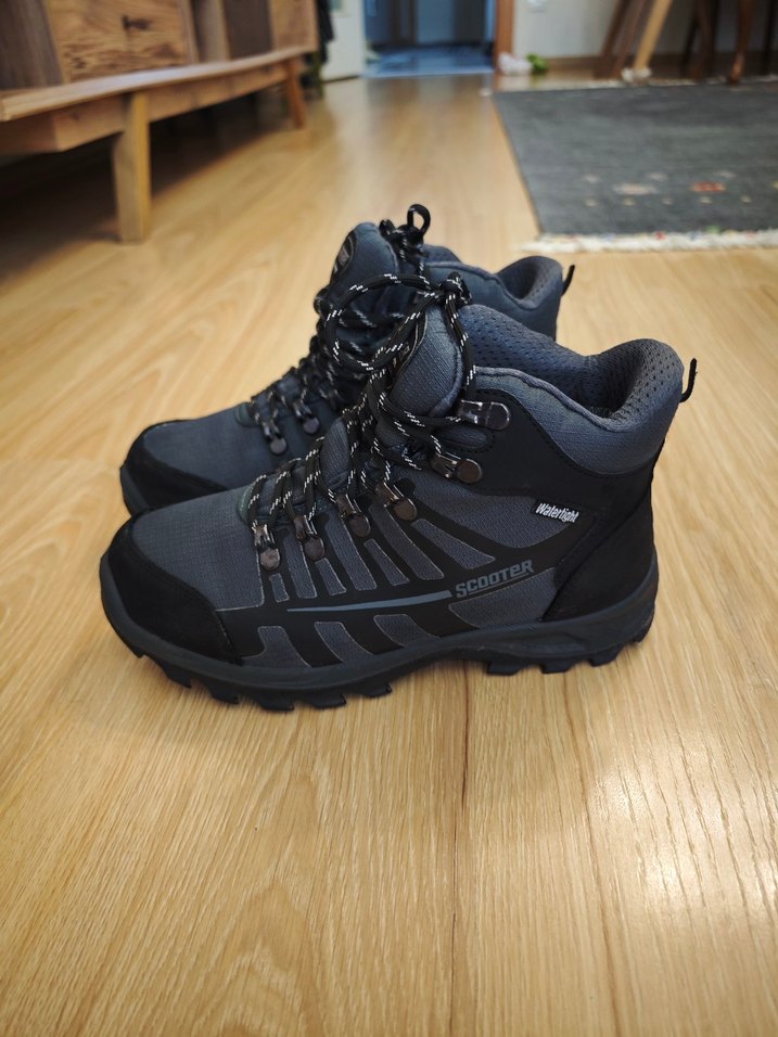 Gri Bağcıklı Erkek Biker Bot yeni scooter - Görsel 2