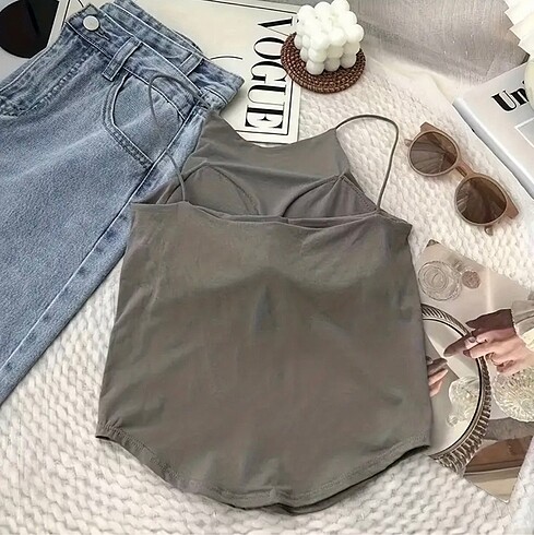 Diğer Kendinden göğüs kaplı spandex kumaş Top