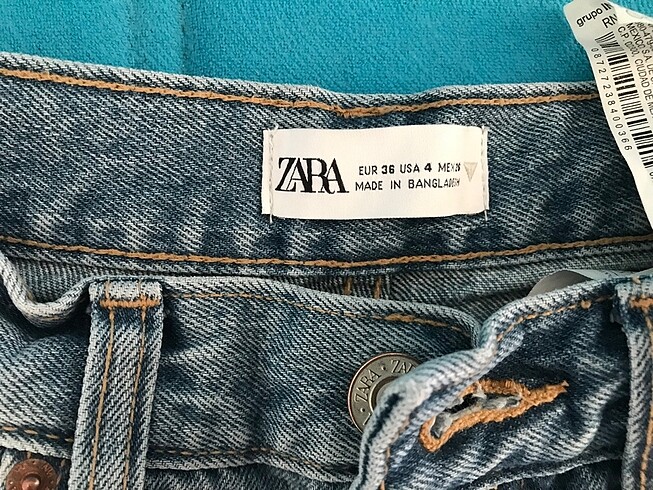 36 Beden Zara Süz Jean Yüksek Bel