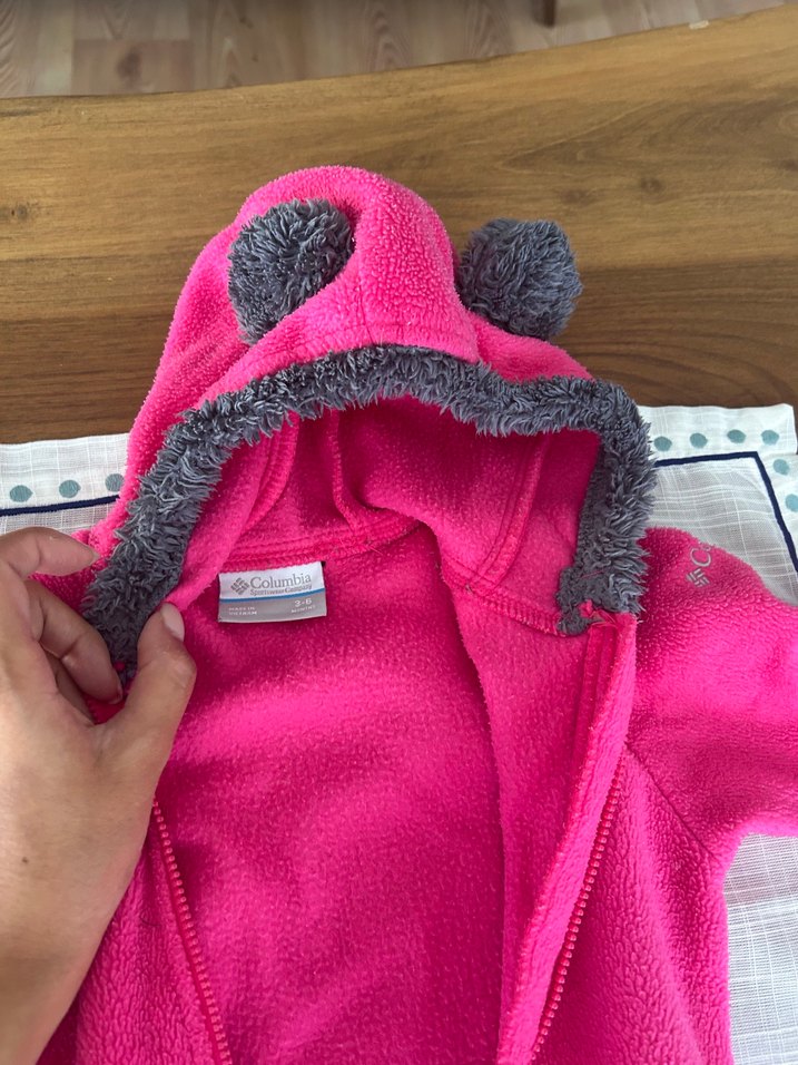 Fermuarlı Pembe Bebek Kayak Tulumu - Görsel 2