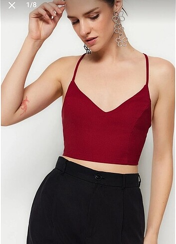 Mürdüm sıırt detaylı crop büstiyer