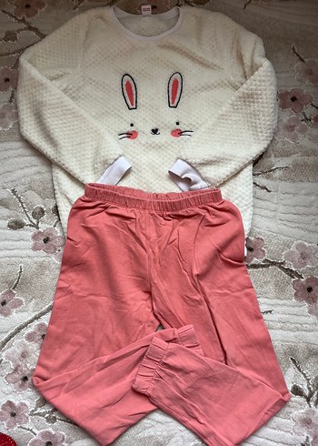 Lcw Kız Çocuk Pembe Triko Polar Pijama Takımı